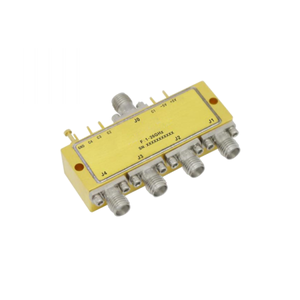 Absorptive Coaxial   SP4T Switch from 1GHz to 26GHz .OSR0401002600A