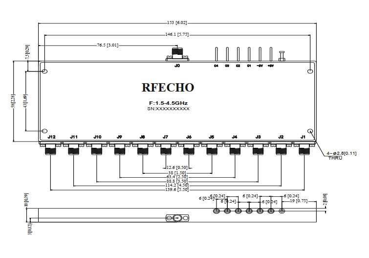 Absorptive Coaxial   SP12T Switch from 1.5GHz to 4.5GHz .OSA1201500450A