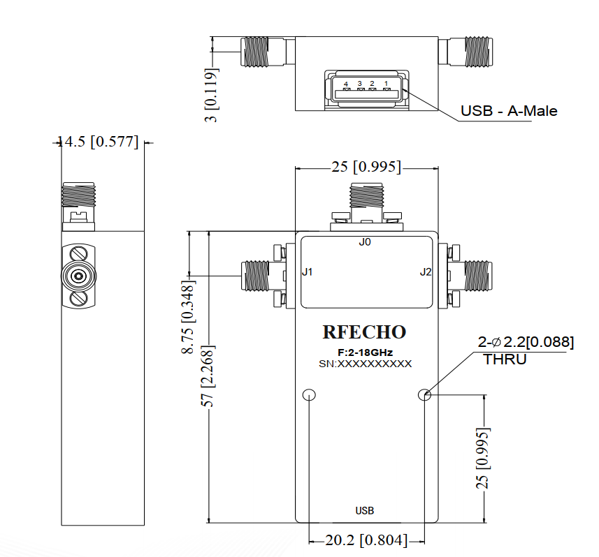 Absorptive Coaxial   SP2T Switch from 2GHz to 18GHz .OSA0202001800U