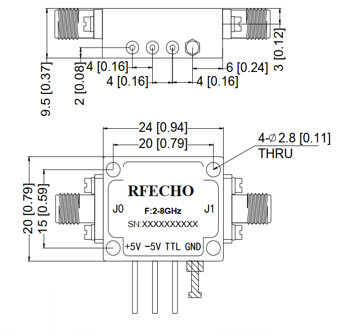 Absorptive Coaxial   SPST Switch from 2GHz to 8GHz .OSA0102000800A