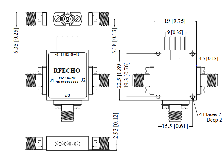 Absorptive Coaxial   SP2T Switch from 2GHz to 18GHz .OSA0202001800F