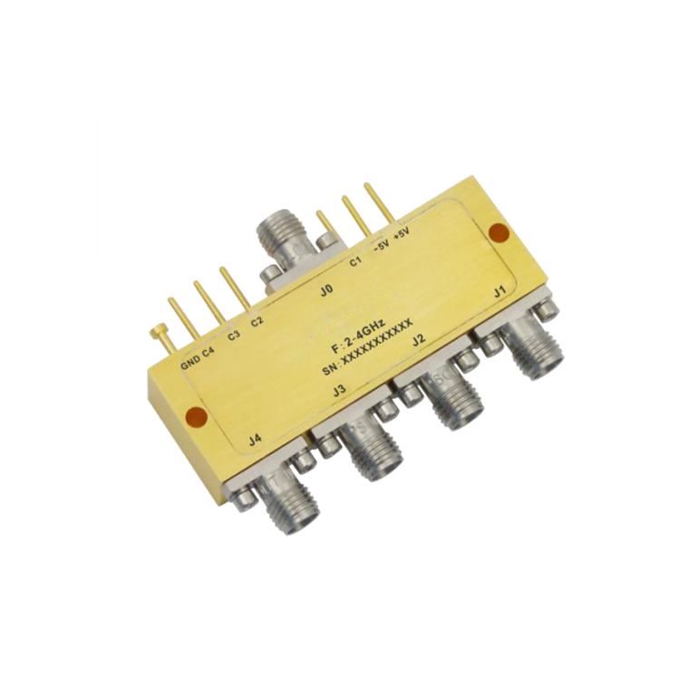 Absorptive Coaxial SP4T Switch from 2GHz to 4GHz .OSA0402000400A - RFecho