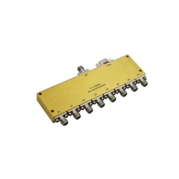 Absorptive Coaxial   SP8T Switch from 4GHz to 8GHz .OSA0804000800B