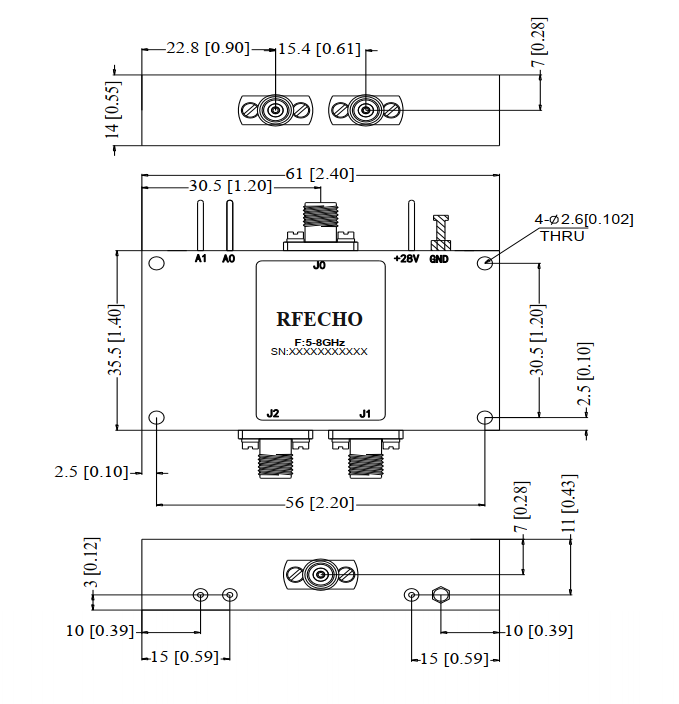 Absorptive Coaxial   SP2T Switch from 5GHz to 8GHz .OSA0205000800A