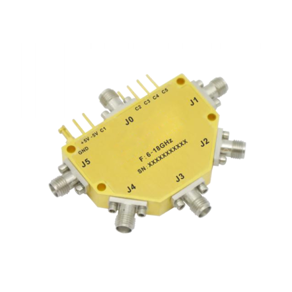 Absorptive Coaxial   SP5T Switch from 6GHz to 18GHz .OSR0506001800A
