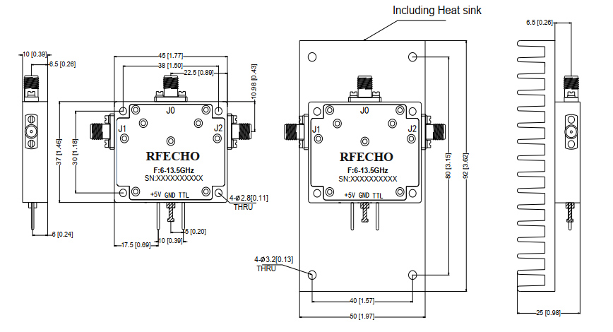 Absorptive Coaxial   SP2T Switch from 6GHz to 13.5GHz .OSR0206001350A
