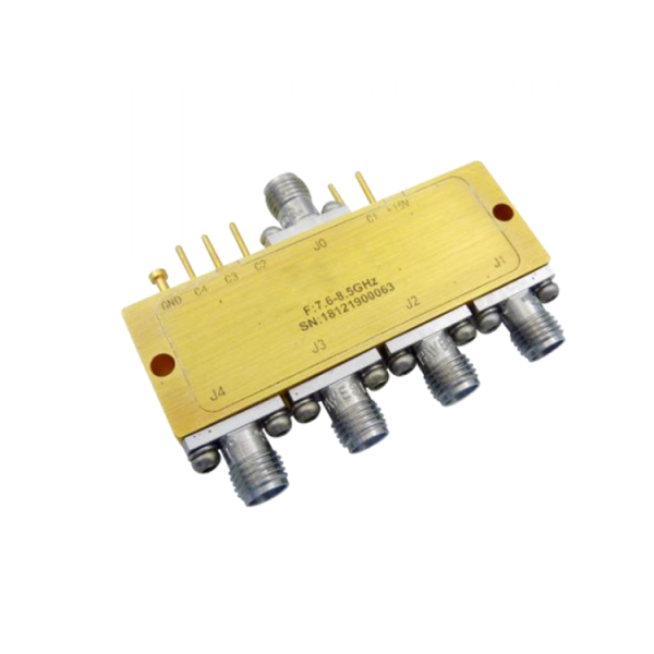 Absorptive Coaxial   SP4T Switch from 7.6GHz to 8.5GHz .OSA0407600850A