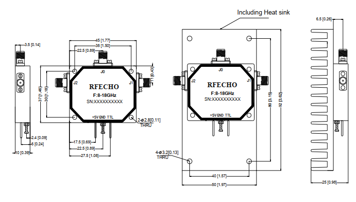 Absorptive Coaxial   SP2T Switch from 8GHz to 18GHz .OSR0208001800A