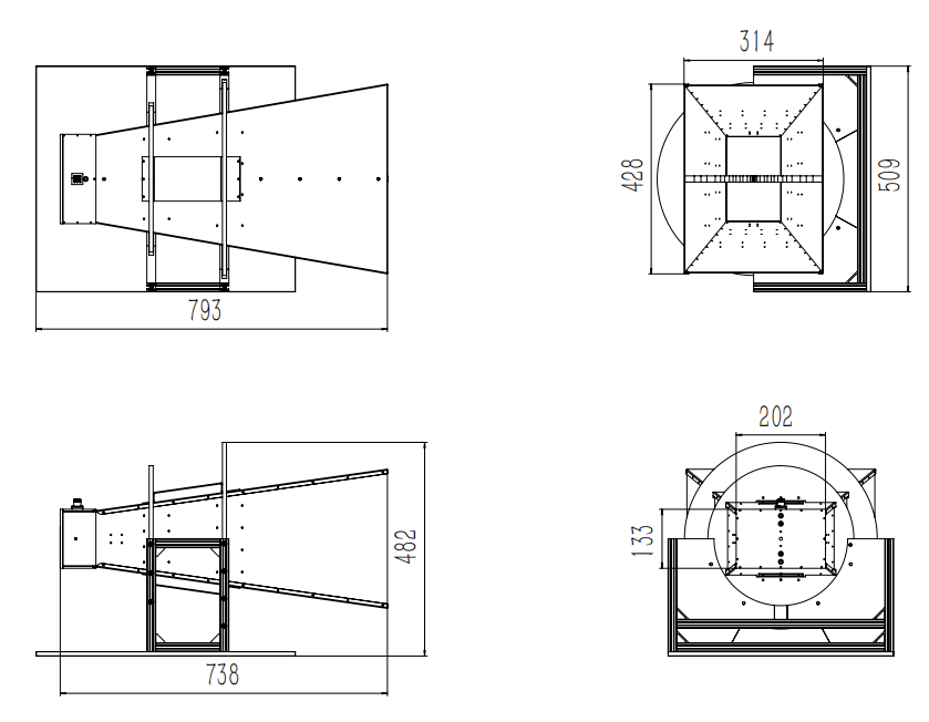Ultra wide-band dual ridged horn antenna 0.4-6GHz-Outline