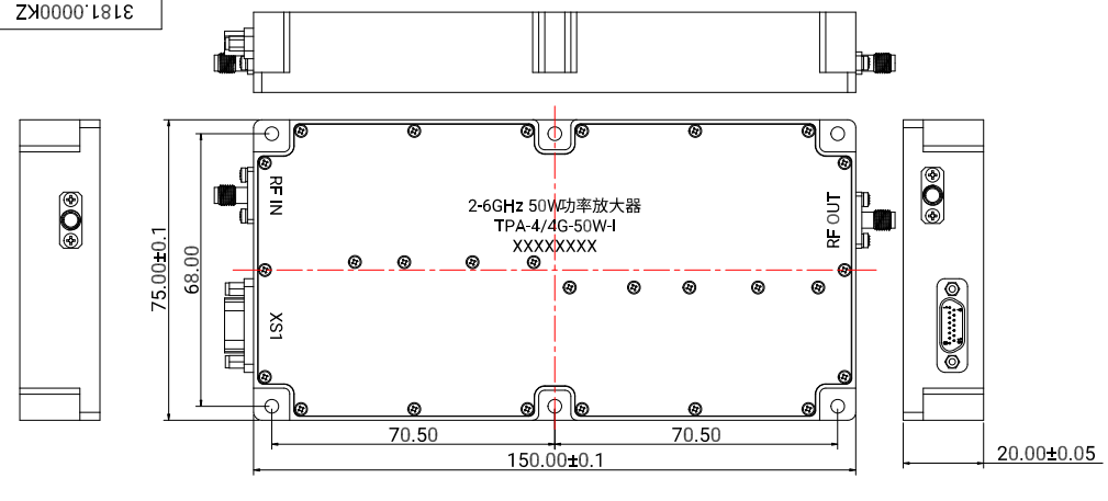 0.03-0.8GHz 50W/100W Power Amplifier-Outline