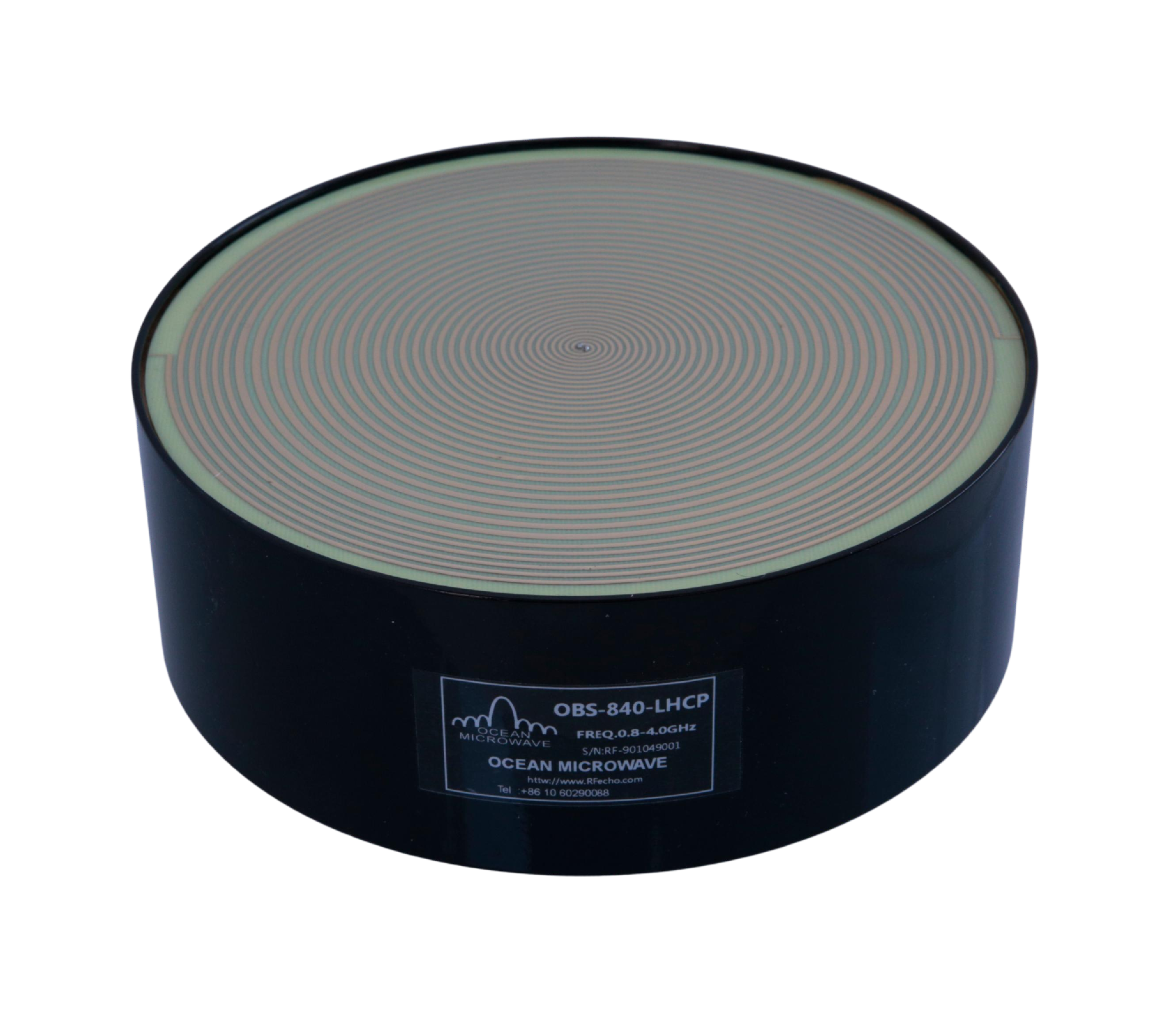 0.8 GHz to 4 GHz Cavity Backed Spiral Antenna OBS-840