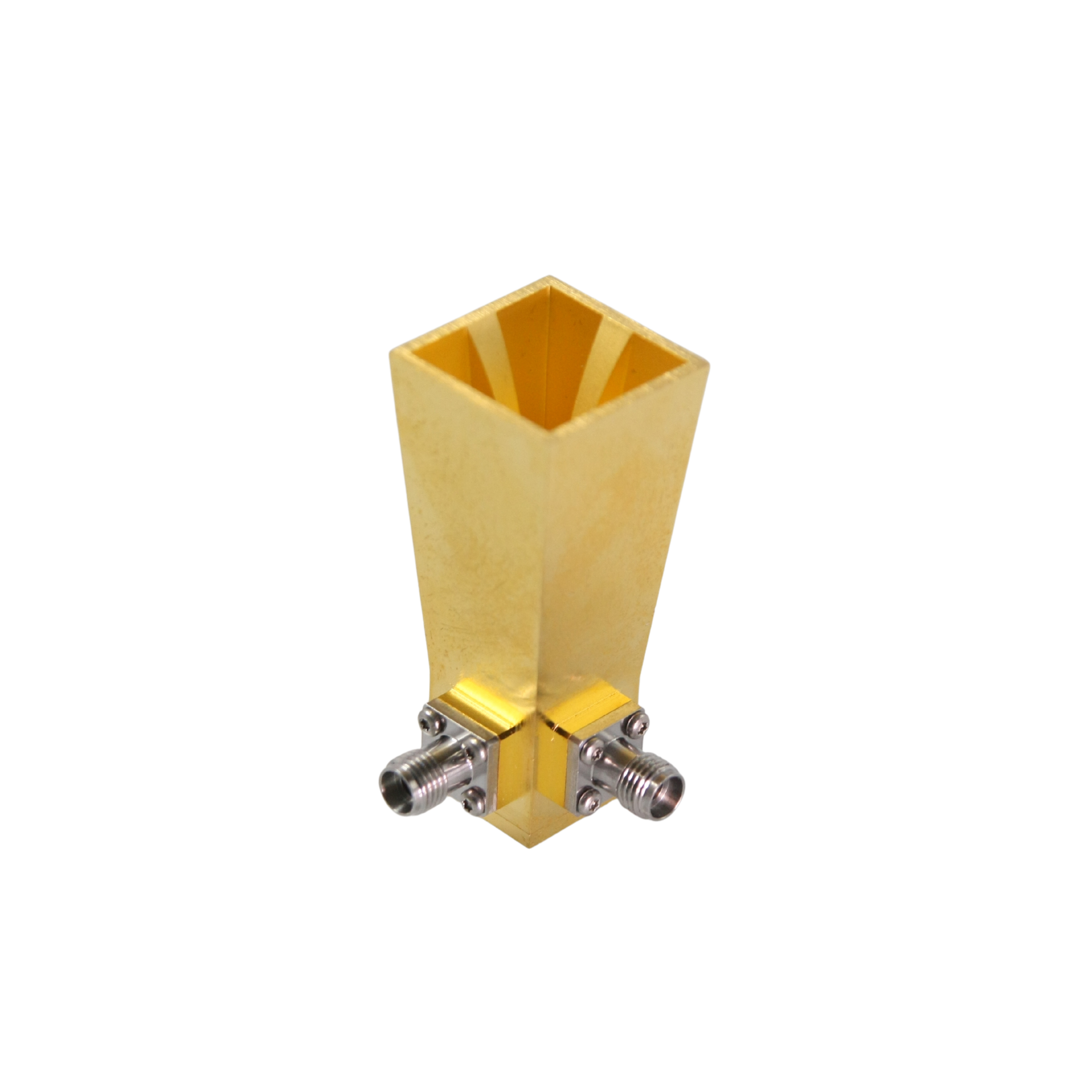 22 GHz to 44 GHz, 11 dBi to 17 dBi Gain, Dual Polarized Horn Antenna, 2 -2.4mm Connectors, Dual Polarized Horn Antenna ODPA-220440-20MM