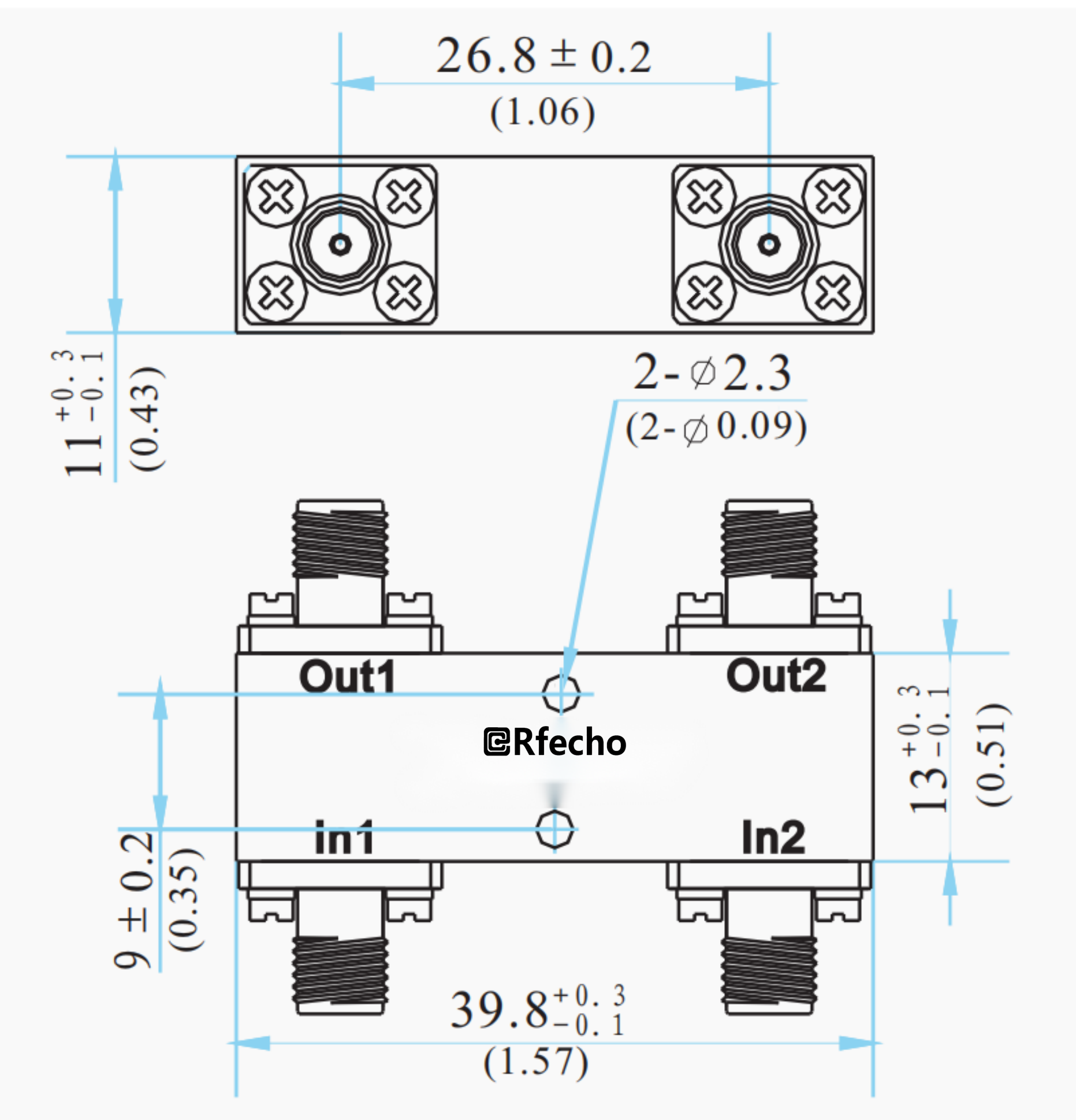 1.5-3GHz Broadband 90-Degree Hybrid Coupler-Outline