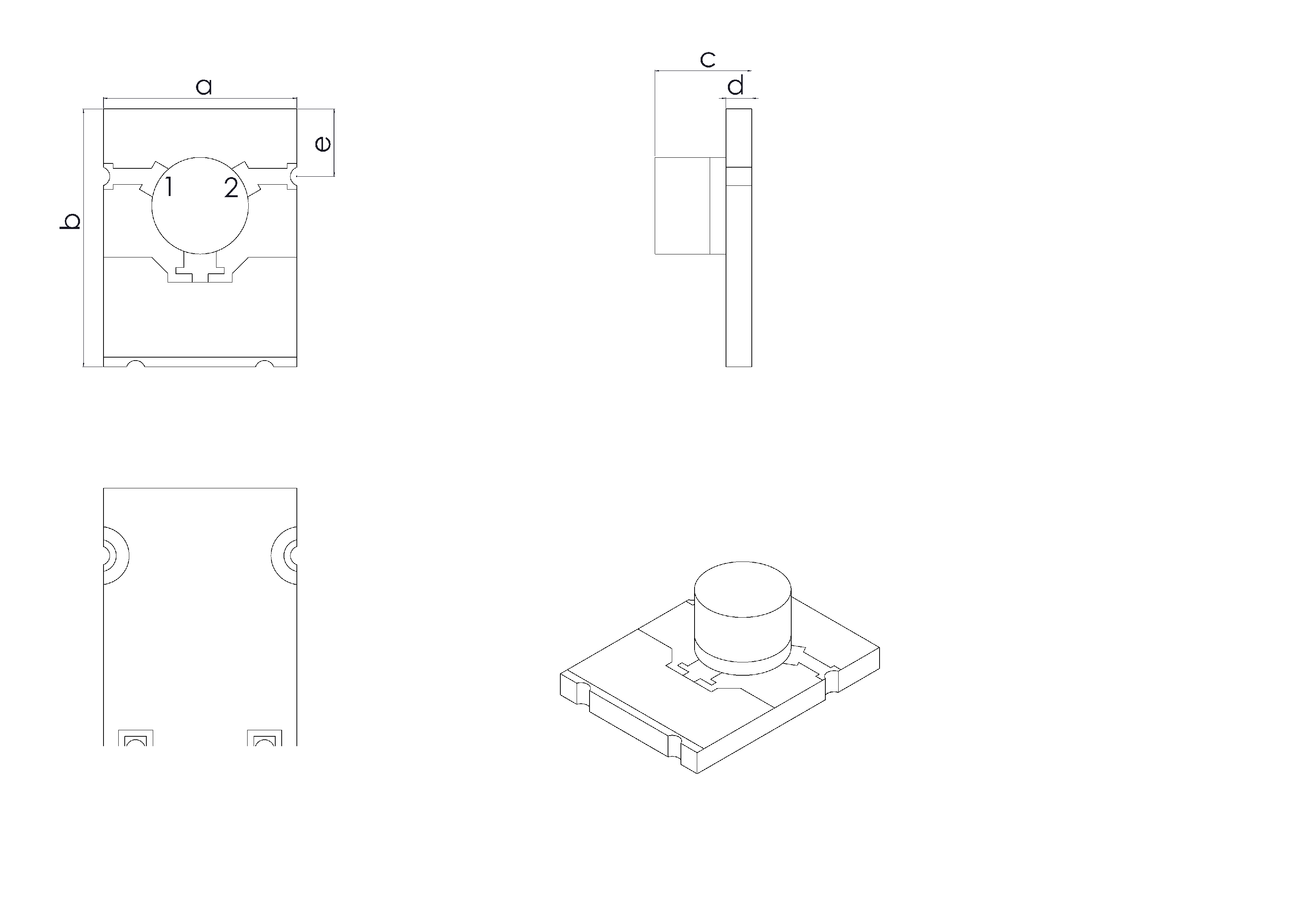0.013 GHz to 0.015 GHz, 1.3 dB Insertion Loss, 18.0 dB Isolation, Micro-Strip Series Isolators Isolator-OG5A015-13-15-Outline