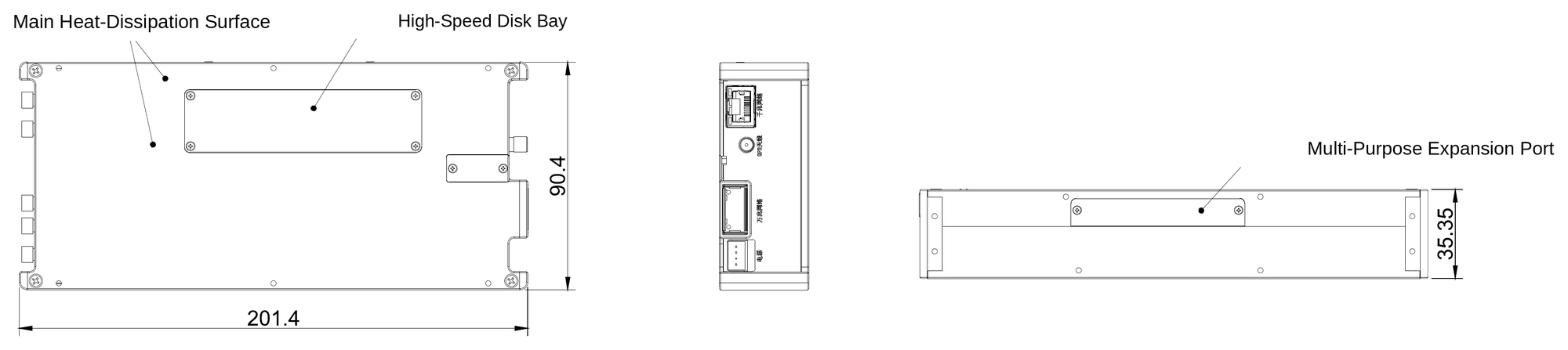 100 kHz to 8 GHz, 508.8 MHz Real-Time Bandwidth Digital RF Receiver Module – OZY04-CH-ML-Outline