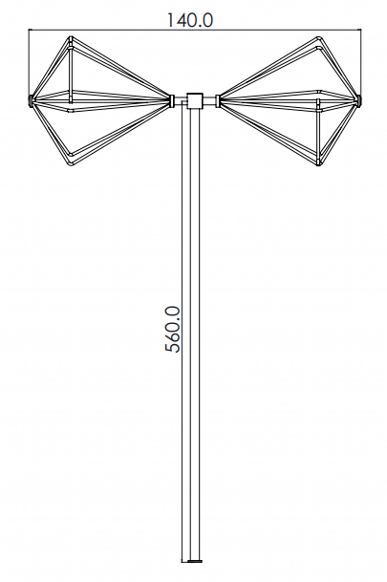 Biconical Antenna 500 MHz to 3000 MHz for EMI/EMC Testing