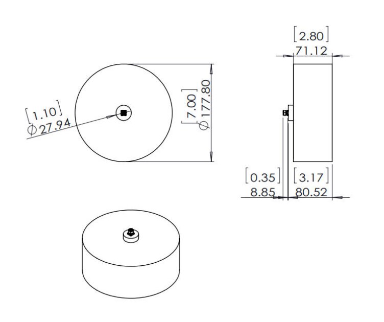 0.5 GHz to 2 GHz Cavity Backed Spiral Antenna OBS-520