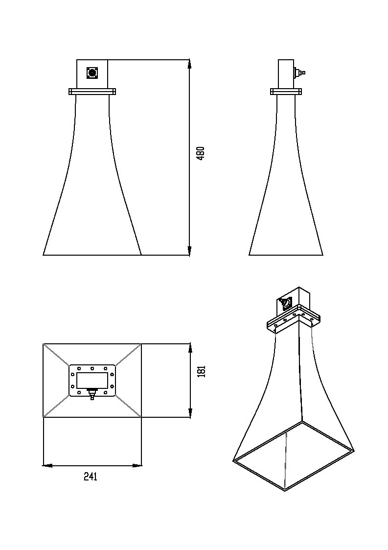 15 dBi Gain, 2.5 GHz to 4 GHz, WR-284 Waveguide, SMA Connector OHC-284-15 15 dBi Gain, 2.5 GHz to 4 GHz, WR-284 Waveguide, SMA Connector OHC-284-15