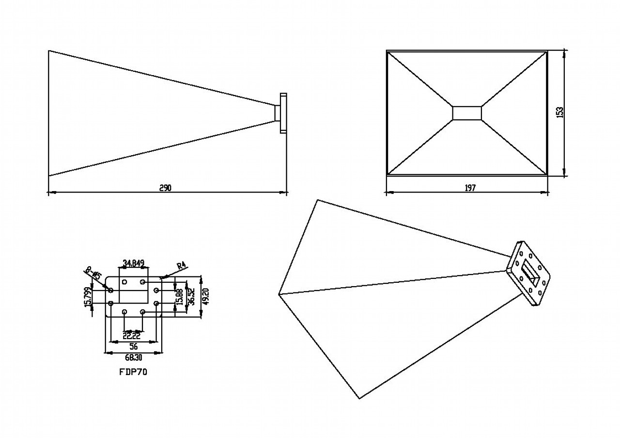 WR137 Waveguide 20dBi gain Standard Gain Horn Antenna RFecho