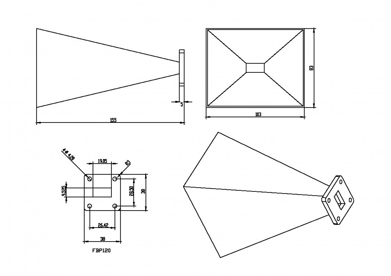 WR-75 Waveguide - Standard Gain Horn Antenna