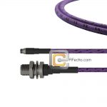 Low Loss SMA Female to N Female Bulkhead, 18 GHz, composite LL142 Coax and RoHS