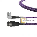 Low Loss Right Angle SMA Male to N Female Bulkhead, 18 GHz, composite LL142 Coax and RoHS