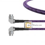 Low Loss Right Angle SMA Male to Right Angle SMA Male, 26.5 GHz, composite LL142 Coax and RoHS