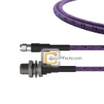 Low Loss SMA Male to N Female Bulkhead, 18 GHz, composite LL142 Coax and RoHS