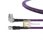 Low Loss SMA Male to Right Angle SMA Male, 26.5 GHz, composite LL142 Coax and RoHS