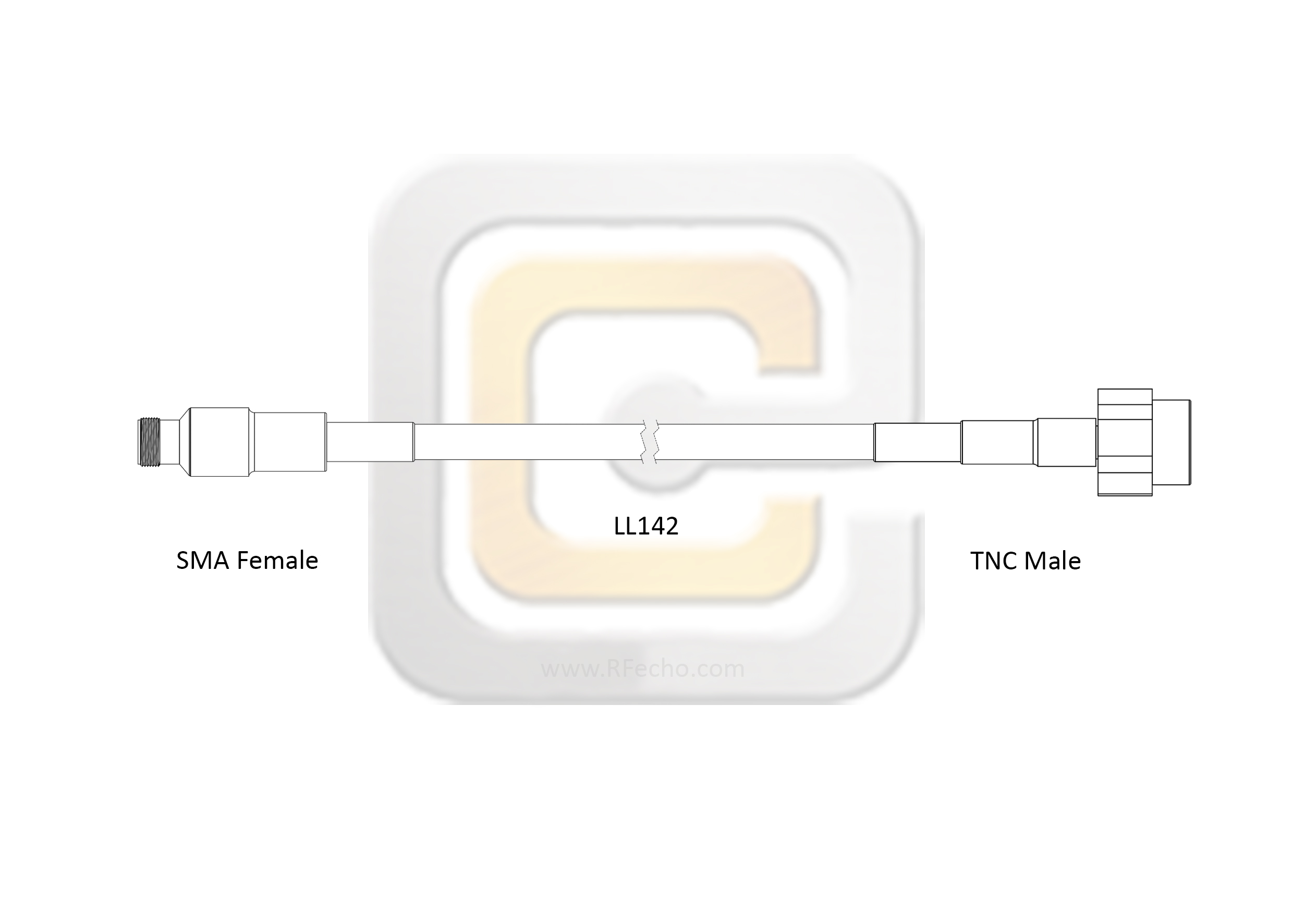 Low Loss SMA Female to TNC Male, 11 GHz, composite LL142 Coax and RoHS Low Loss SMA Female to TNC Male, 11 GHz, composite LL142 Coax and RoHS