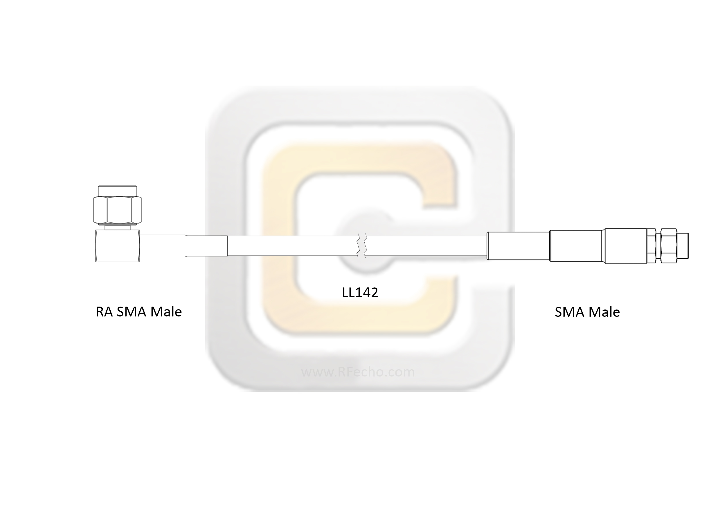 Low Loss Right Angle SMA Male to SMA Male, 26.5 GHz, LL142 Coax and RoHS Low Loss Right Angle SMA Male to SMA Male, 26.5 GHz, LL142 Coax and RoHS