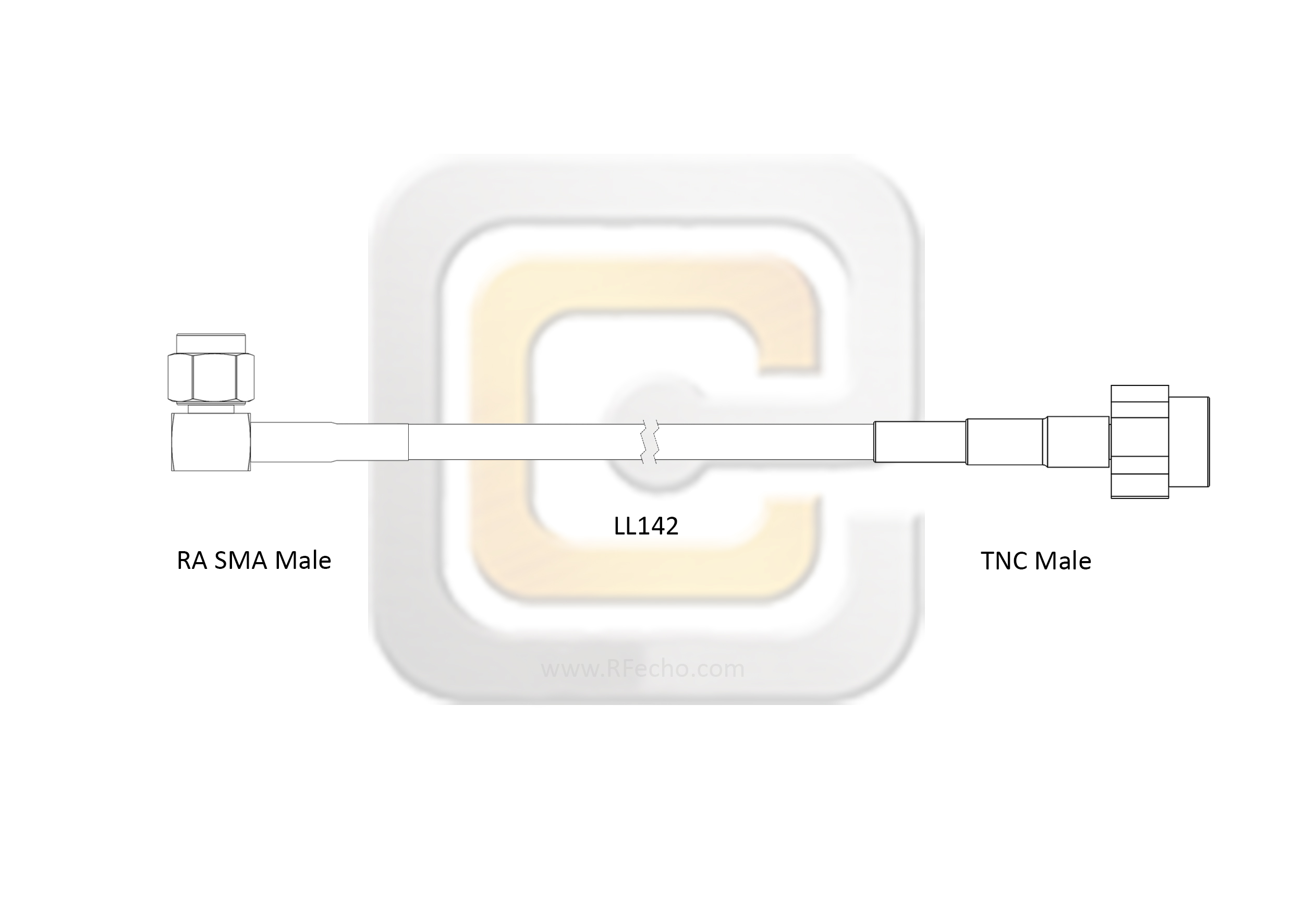 Low Loss Right Angle SMA Male to TNC Male, 11 GHz, LL142 Coax and RoHS Low Loss Right Angle SMA Male to TNC Male, 11 GHz, LL142 Coax and RoHS