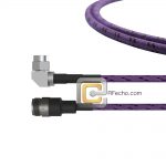Low Loss Right Angle SMA Male to N Female, 18 GHz, Composite LL335i Coax and RoHS