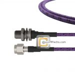 Low Loss TNC Male to N Female Bulkhead, 11 GHz, Composite LL335i Coax and RoHS