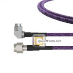Low Loss TNC Male to Right Angle SMA Male, 11 GHz, Composite LL335i Coax and RoHS
