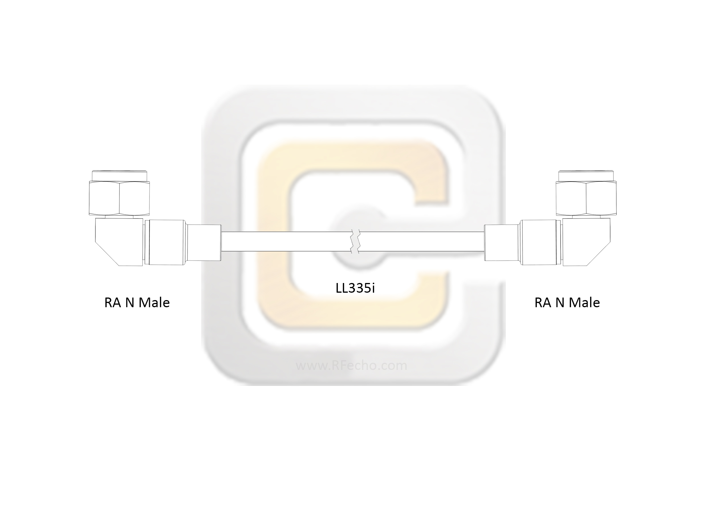 Low Loss Right Angle N Male to Right Angle N Male, 18 GHz, Composite LL335i Coax and RoHS Low Loss Right Angle N Male to Right Angle N Male, 18 GHz, Composite LL335i Coax and RoHS