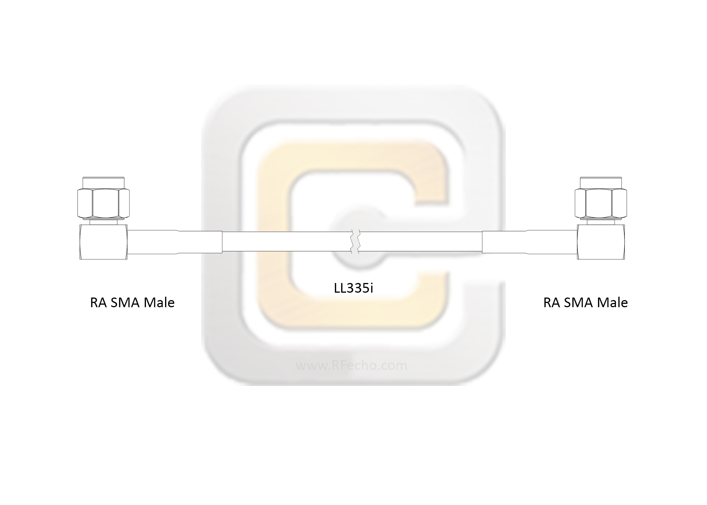 Low Loss Right Angle SMA Male to Right Angle SMA Male, 18 GHz,  LL335i Coax and RoHS