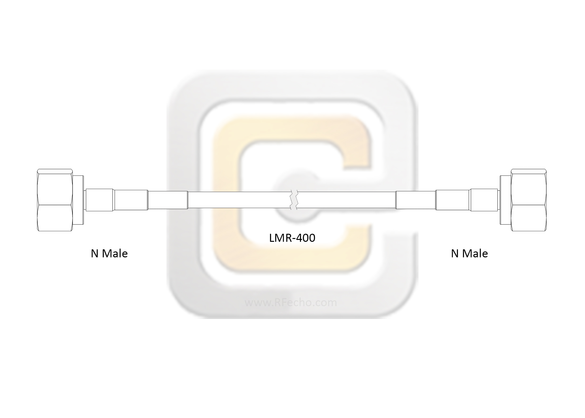 N Male to N Male, 5.8 GHz, LMR-400 Coax and RoHS