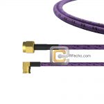 Right Angle Mini SMP Female to SMA Male, 26.5 GHz, CompositeOM-086 Coax and RoHS
