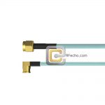 Right Angle Mini SMP Female to SMA Male, 26.5 GHz, OM-086 Coax and RoHS