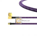 Mini SMP Female to Right Angle SMA Male, 26.5 GHz, CompositeOM-086 Coax and RoHS