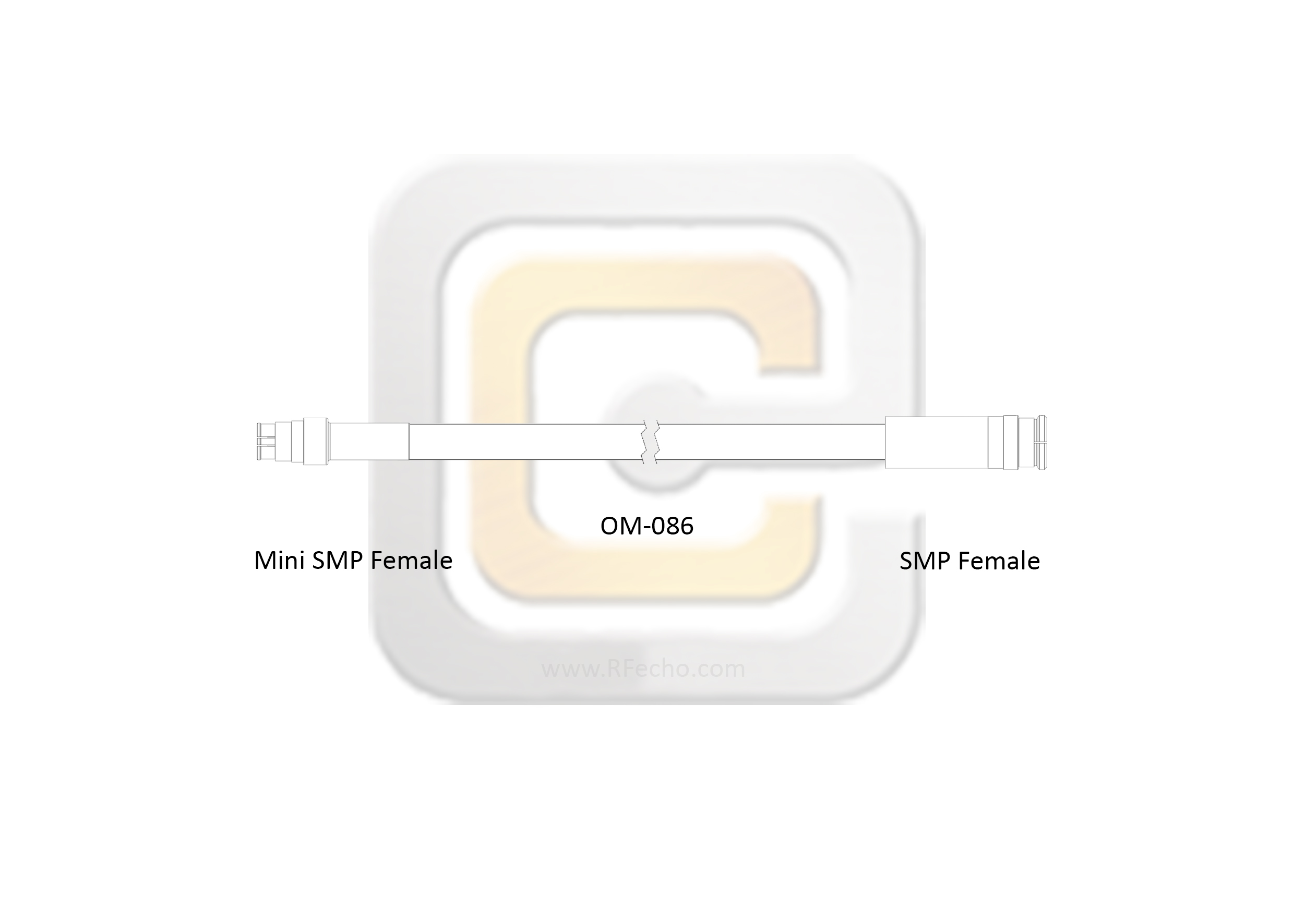 Mini SMP Female to SMP Female, 26.5 GHz, OM-086 Coax and RoHS Mini SMP Female to SMP Female, 26.5 GHz, OM-086 Coax and RoHS