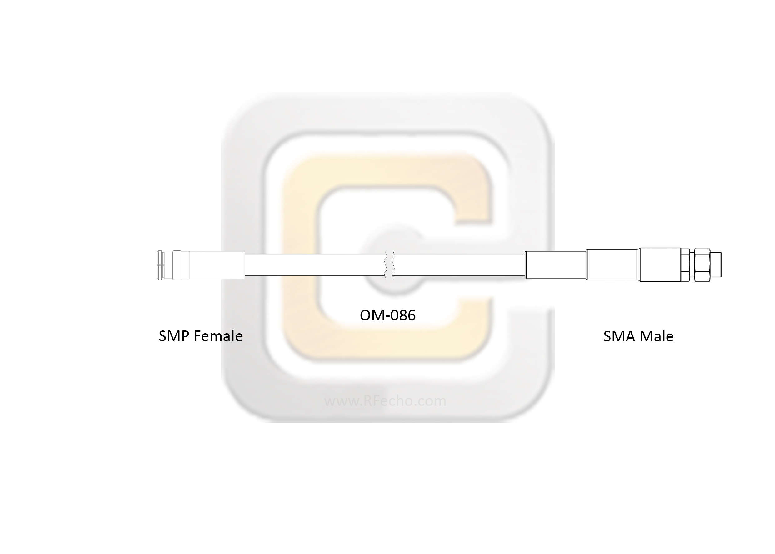 SMP Female to SMA Male, 26.5 GHz, OM-086 Coax and RoHS