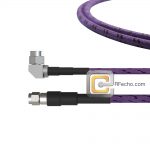SMA Male to Right Angle SMA Male, 26.5 GHz, Composite OM-141 Coax and RoHS