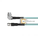 Low Loss SMA Male to Right Angle SMA Male, 26.5 GHz,  OM-141FLEX Coax and RoHS