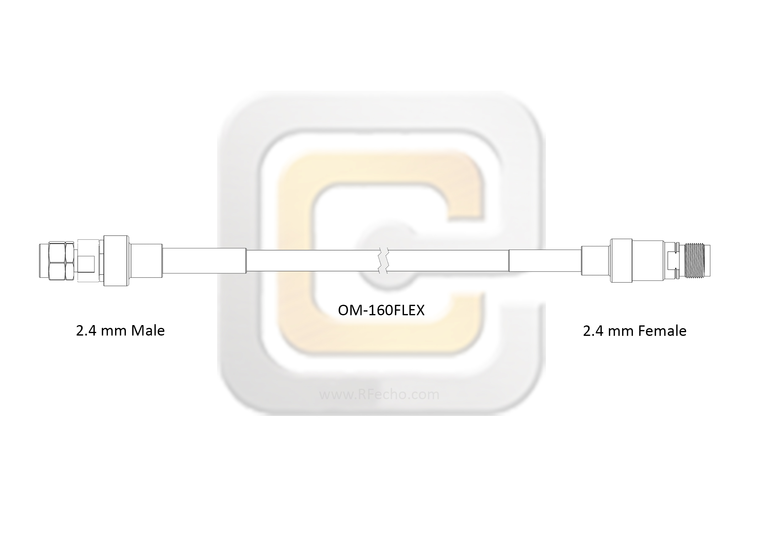 2.4 Male to 2.4 Female, 40 GHz, Composite OM-160FLEX Coax and RoHS 2.4 Male to 2.4 Female, 40 GHz, Composite OM-160FLEX Coax and RoHS