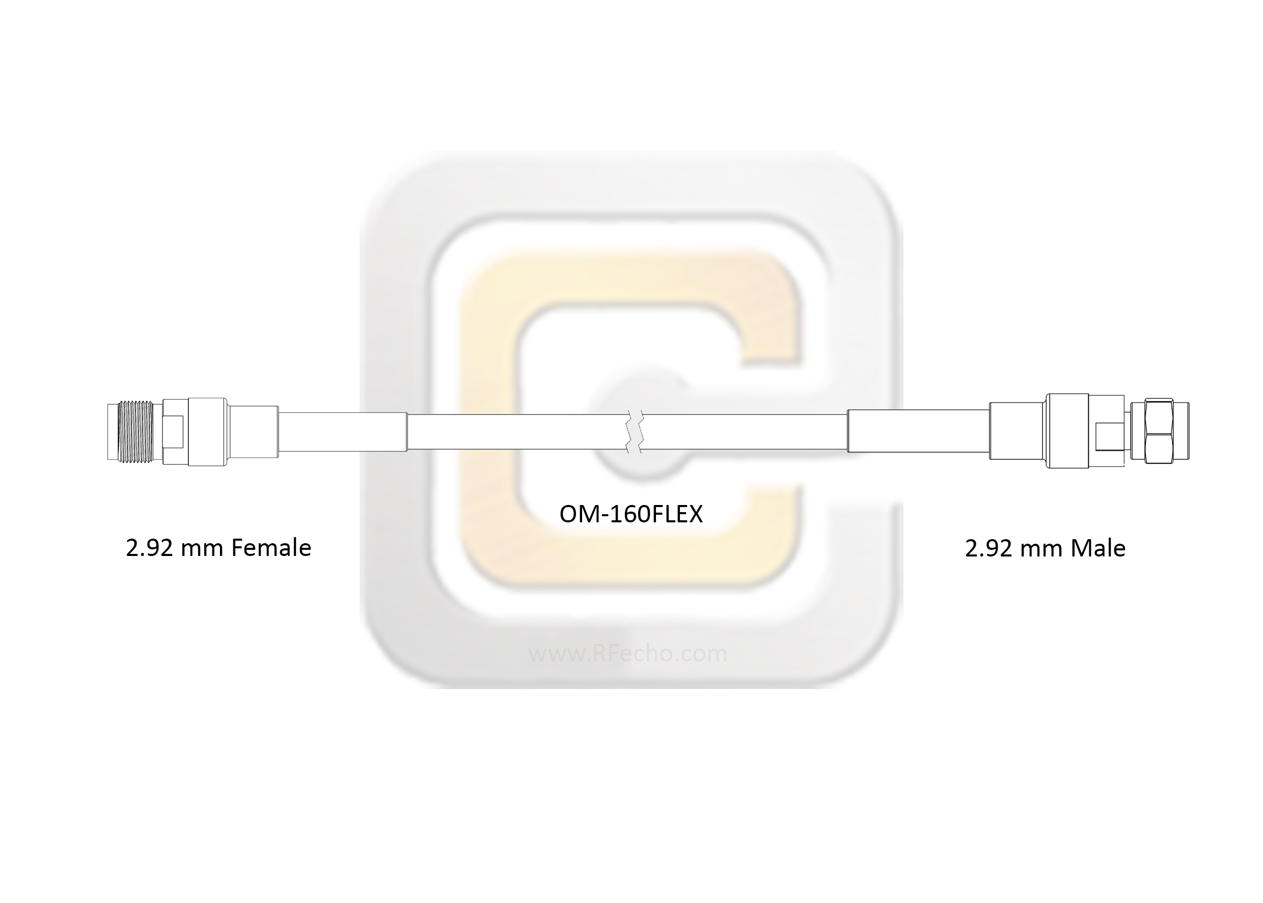 2.92 Female to 2.92 Male, 40 GHz, Composite OM-160FLEX Coax and RoHS 2.92 Female to 2.92 Male, 40 GHz, Composite OM-160FLEX Coax and RoHS