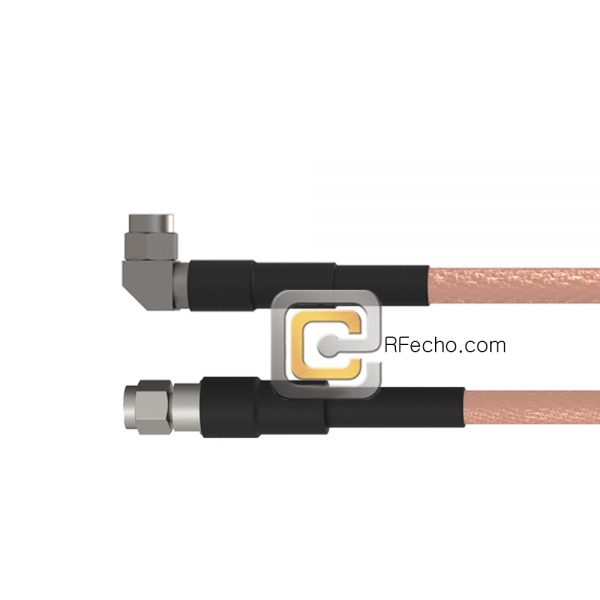 Right Angle SMA Male to SMA Male RG-142 RF Coaxial Cable RoHs
