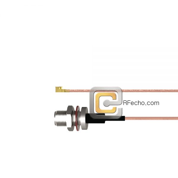 N Female Bulkhead to UMCX 2.5 Plug RG178 Coax and RoHS F074-290S1-451S0-30-N