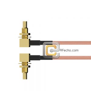 Right Angle SSMC Jack Bulkhead to Right Angle SSMC Jack Bulkhead RG178 Coax and RoHS F074-380R1-380R1-30-N